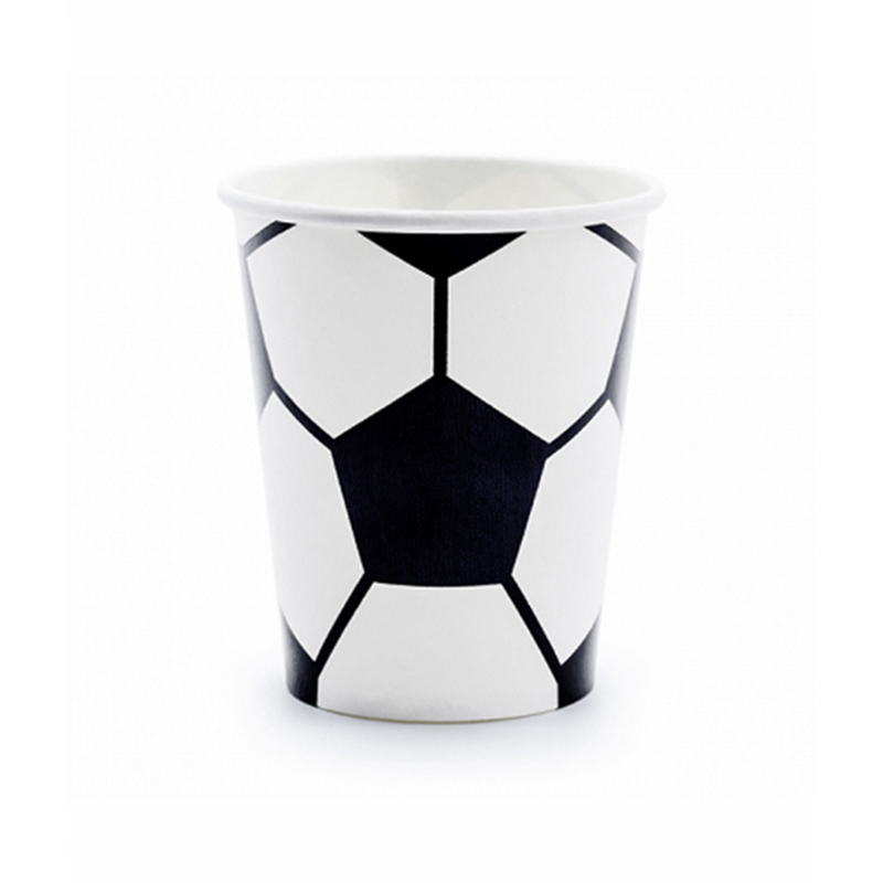 6 Pappbecher Trend - 220ml - Football