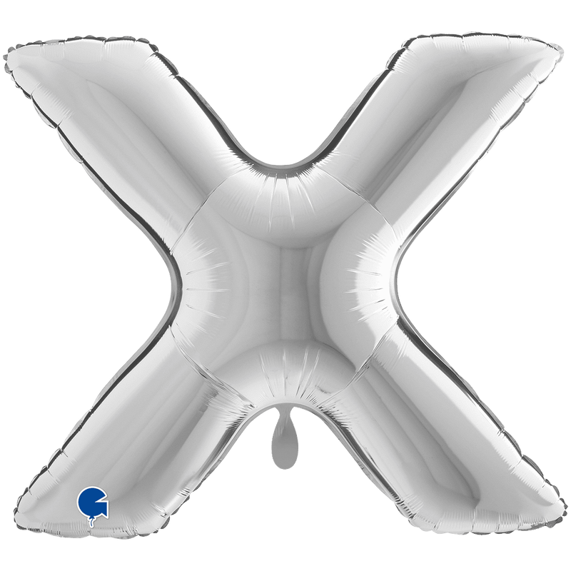 Buchstabenballon X XXL - Silber