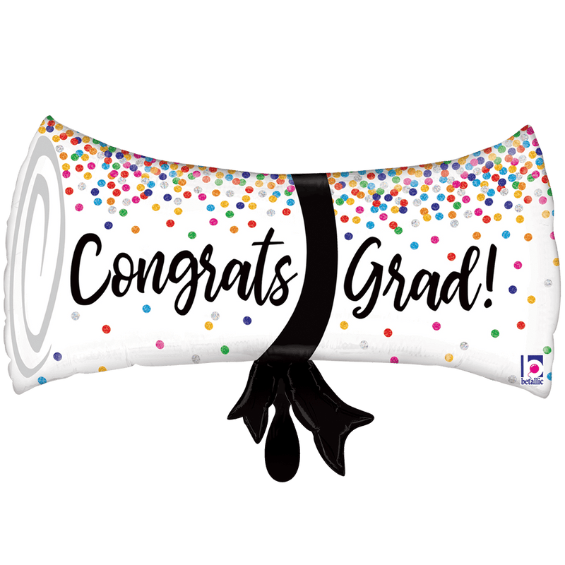 Folienballon Grad Confetti Diploma