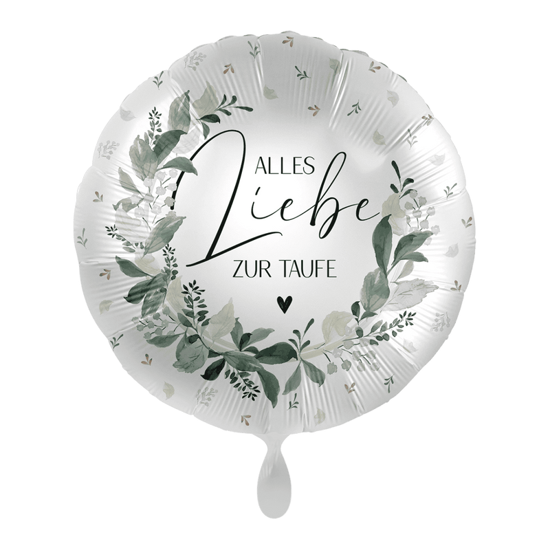 Folienballon Christening Greenery