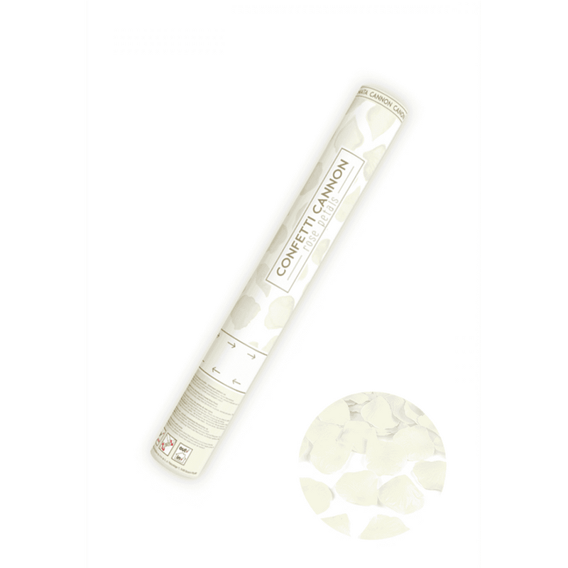 Konfettikanone - 40cm - Rosenblätter - Creme