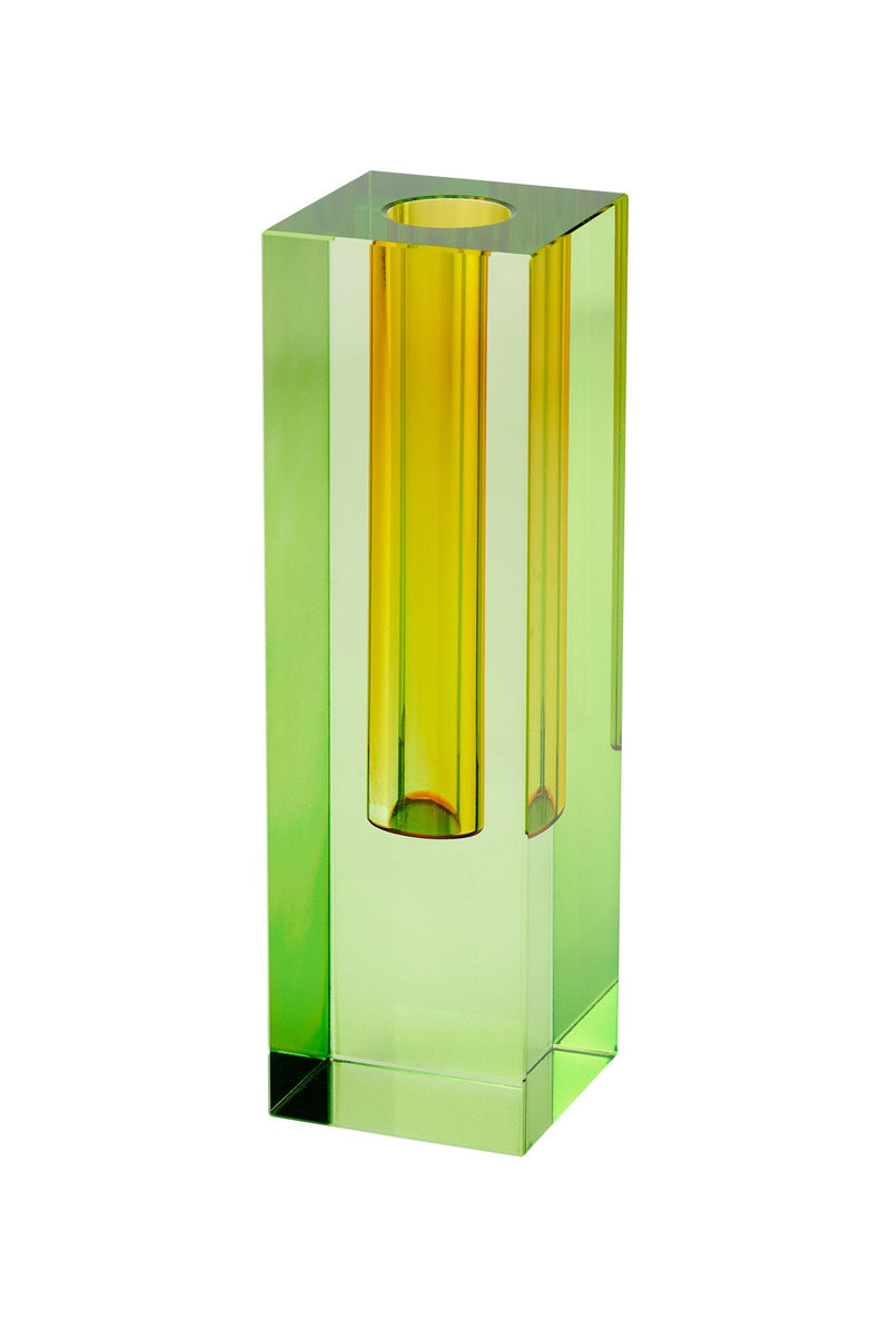 SARI, KRISTALLGLAS VASE H19,5CM, GRÜN/GELB, GS