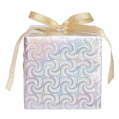 PAPER POETRY GESCHENKPAPIER HOLOGRAPHISCH MIT STERNEN 200X70CM 80G/M² SILBER
