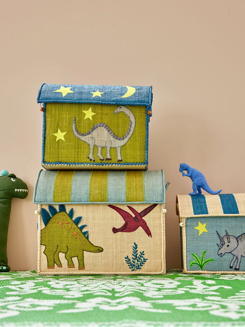Raffia Aufbewahrungshaus - Mehrfarbig - Dinosaur Print - Klein