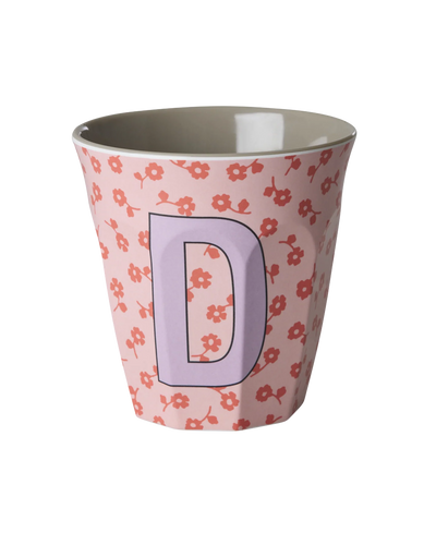 Medium Cup - Pink - D - Flowers