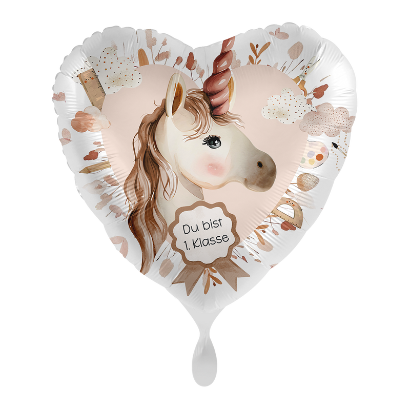 Folienballon 1. Klasse Einhorn