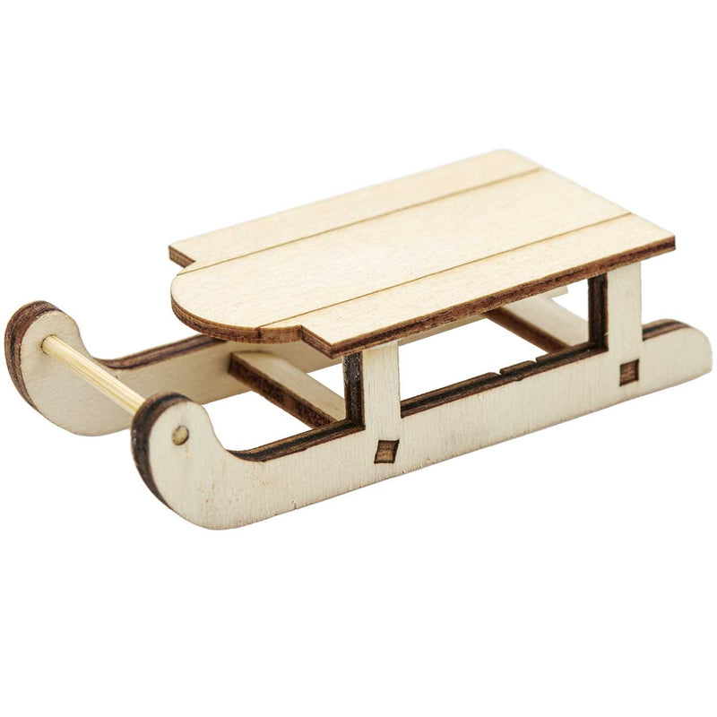 Miniatur Schlitten, natur, 7,5x4x2,5cm