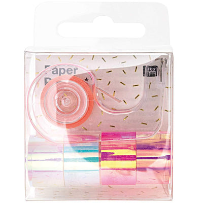 Paper Poetry Mini-Mirror Rainbow Tape Set weiß-pink 12mm 1,8m 5-teilig | Boutique Ballooons