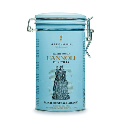 CANNOLI DI SICILIA FLEUR DE SEL & CARAMEL TIN | Boutique Ballooons