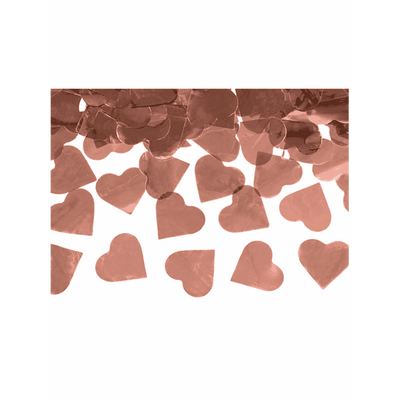 Konfettikanone XL - 60cm - Metallic - Herzen - RoseGold