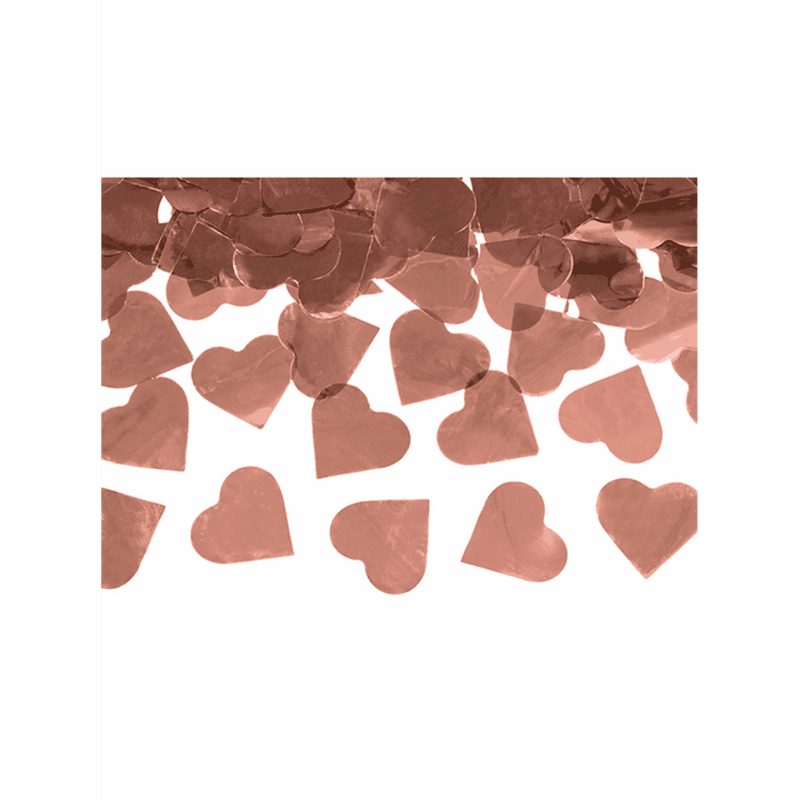 Konfettikanone XL - 60cm - Metallic - Herzen - RoseGold