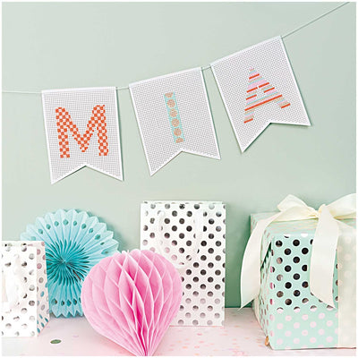 Geschenktüte, weiß, Punkte silber, S, FSC MIX