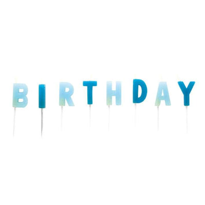 Kuchenkerzen "Happy Birthday" Blau | Boutique Ballooons