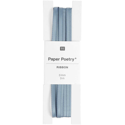 Satinband, Antik Blau, 3 mm x 3 m