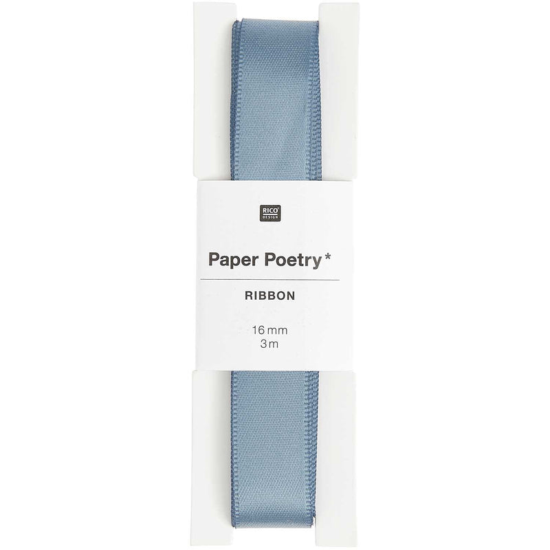 Satinband, Antik Blau, 16 mm x 3 m