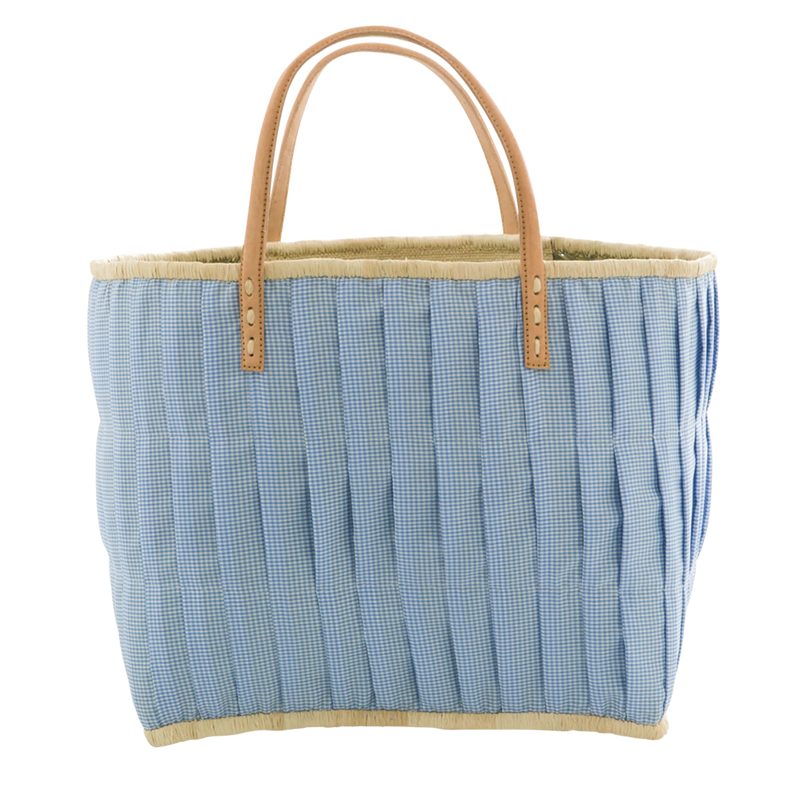 Groß Raffia Tasche - Türkis