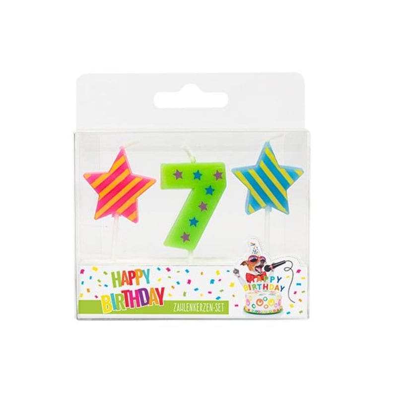 BIRTHDAY FUN ZAHL- UND STERNE-KERZEN NR. 7