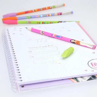 TOPModel Bleistift-Set mit Radier-Topper SELFLOVE