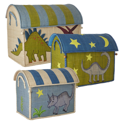 Raffia Aufbewahrungshaus - Mehrfarbig - Dinosaur Print - Mittel