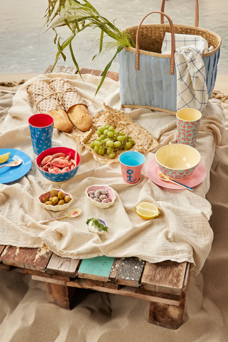 Großer Becher - Mint - Shrimp Print