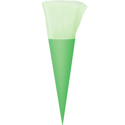 Schultüte mit Tüllverschluss, 70 cm, Neon Grün, FSC Recycled