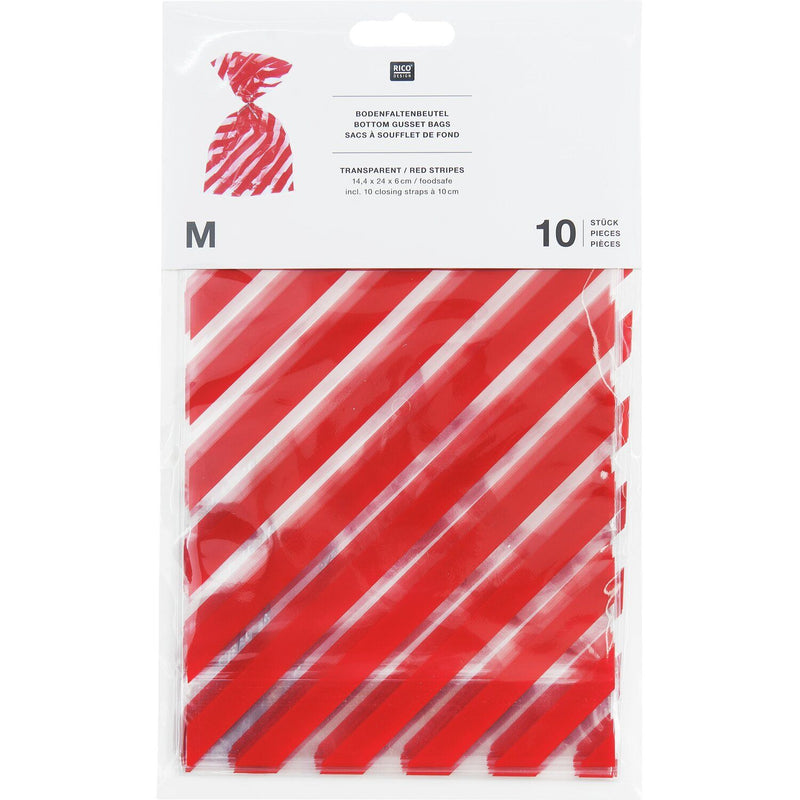 KEKSTÜTEN ROTE STREIFEN 10 STÜCK 144x240mm