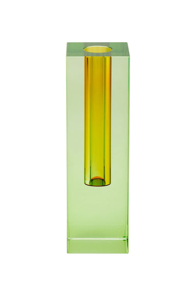 SARI, KRISTALLGLAS VASE H19,5CM, GRÜN/GELB, GS