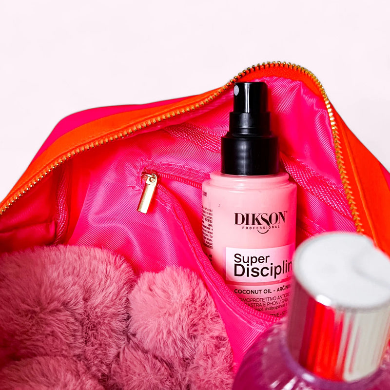 Romy Kosmetiktasche L Stripes Neon Pink Orange