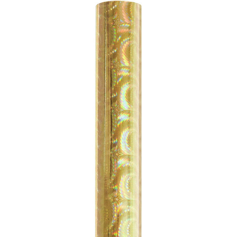 PAPER POETRY GESCHENKPAPIER HOLOGRAPHISCH MIT STERNEN 200X70CM 80G/M² GOLD