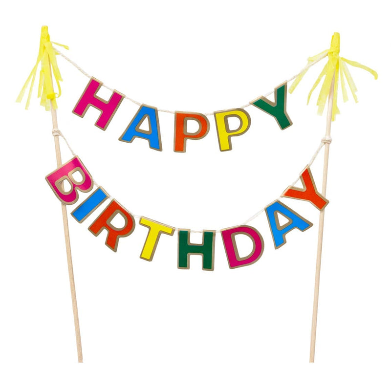 Talking Tables - Kuchendekoration „Happy Birthday“ in Regenbogenfarben | Boutique Ballooons