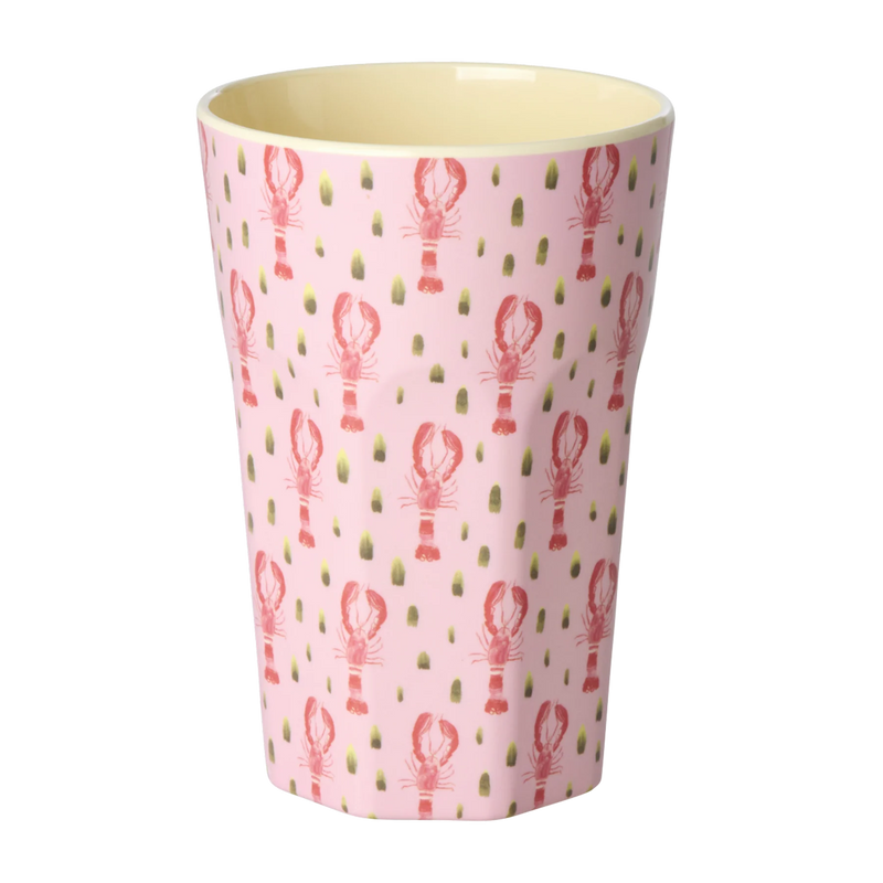 Großer Becher - Pink - Pink Lobster Print