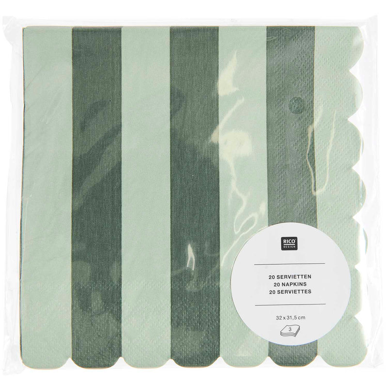 SERVIETTEN MIT STREIFEN 32X31,5CM 20 STÜCK