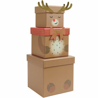 GESCHENKBOXEN-SET RENTIER 5-TEILIG