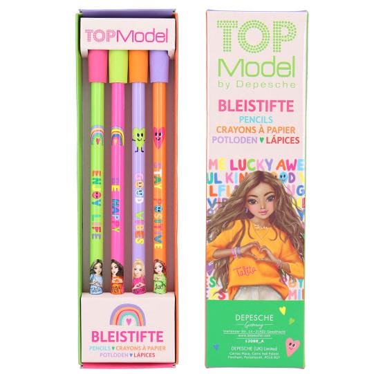 TOPModel Bleistift-Set mit Radier-Topper SELFLOVE