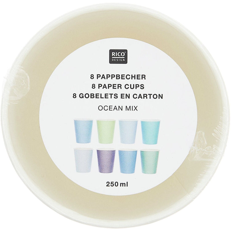 Pappbecher Mix, Rosa, FSC MIX, 8 Stk, 8 verschiedene Farben, 250 ml, 94 mm x 80 mm, 268 g/m2 (Kopie)