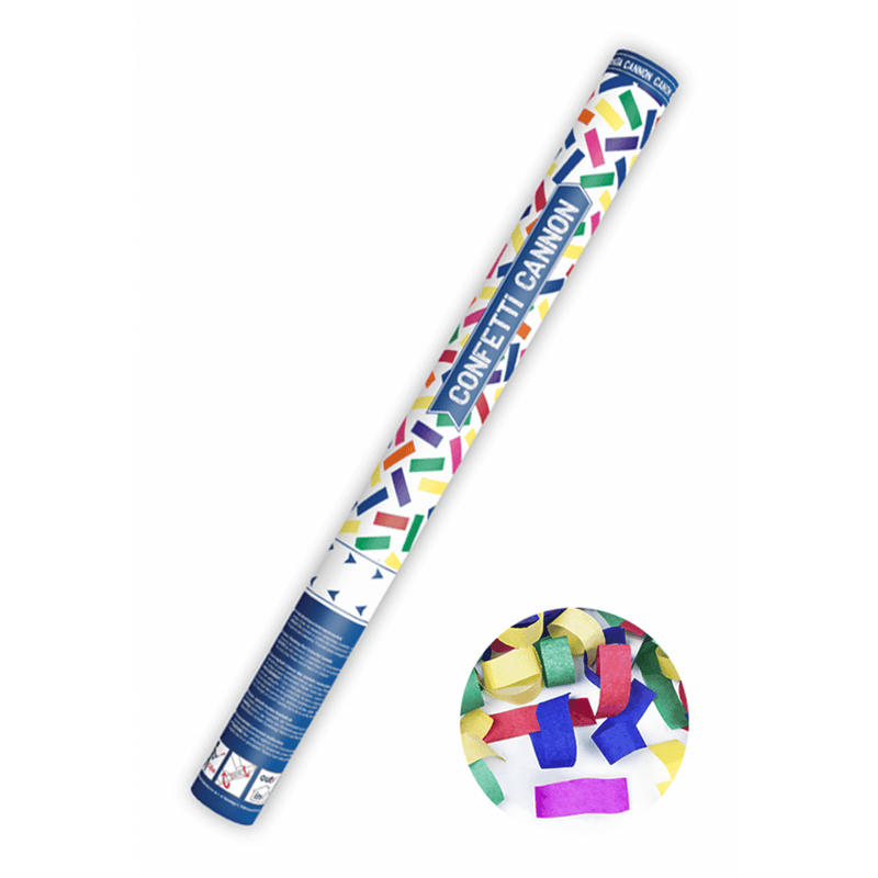 Konfettikanone XL - 60cm - Papier - Streifen - Bunt