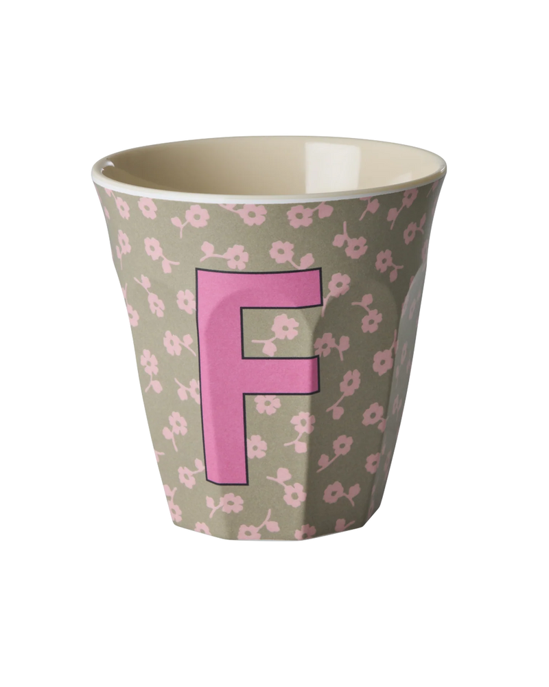 Medium Cup - Dark Sand - F - Flowers