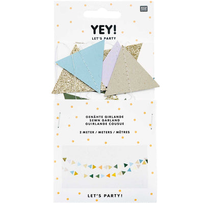 GEN.GIRLANDE,DREIE,GRU FSC MIX 2M, 40 DREIECKE,NATURE MATTERS