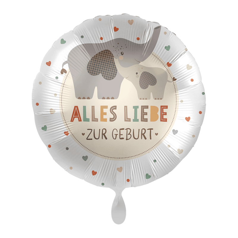 Folienballon Baby Neutral - Elefantenfamilie