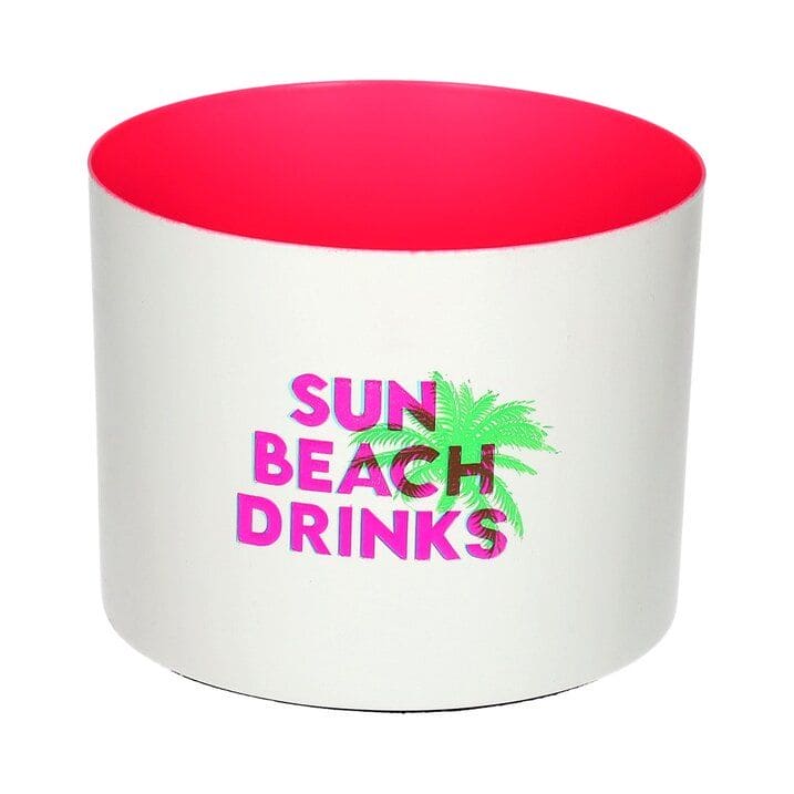 GOA, WINDLICHT, MOTIV: SUN, BEACH, DRINKS, WEISS/NEON PINK