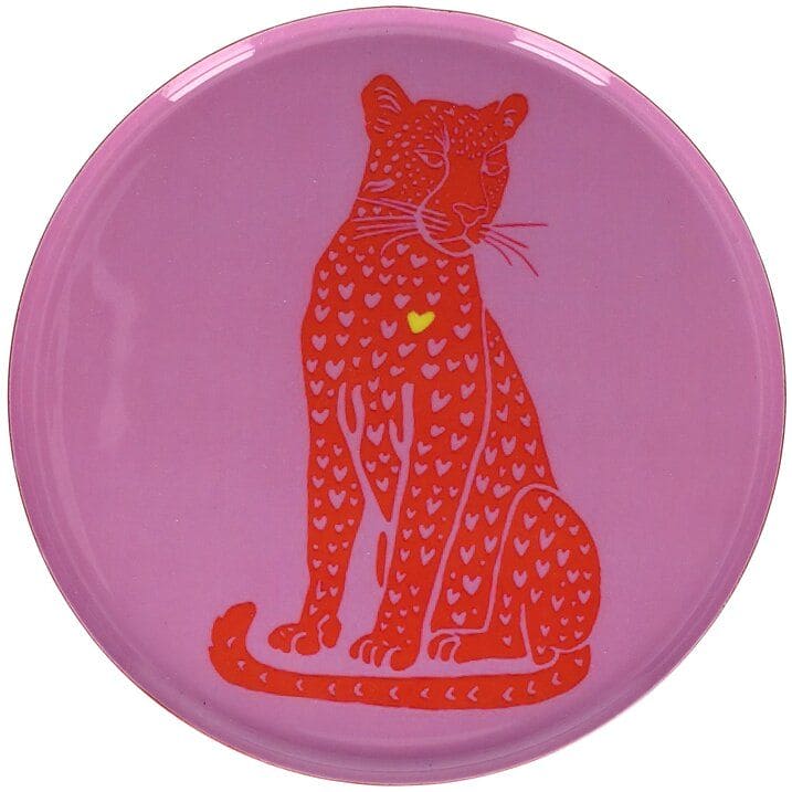 LOVE TRAYS, DEKOTABLETT, M, MOTIV: LEOPARD, ROSA/ROT