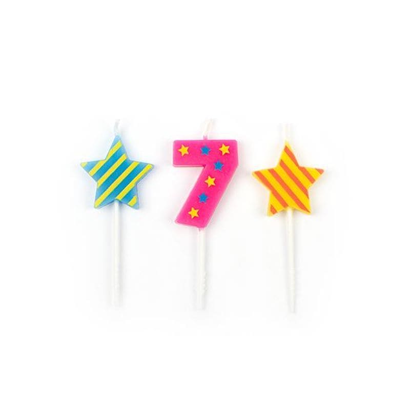 BIRTHDAY FUN ZAHL- UND STERNE-KERZEN NR. 7