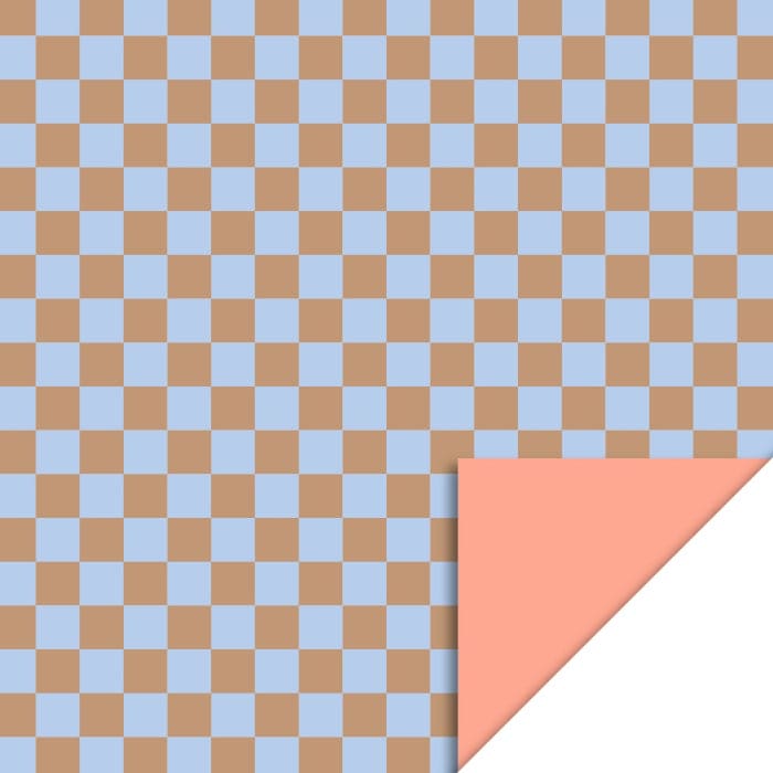 Geschenkpapier "Big Check Deep Orange/Mauve - Yellow" (70 cm x 3 m)