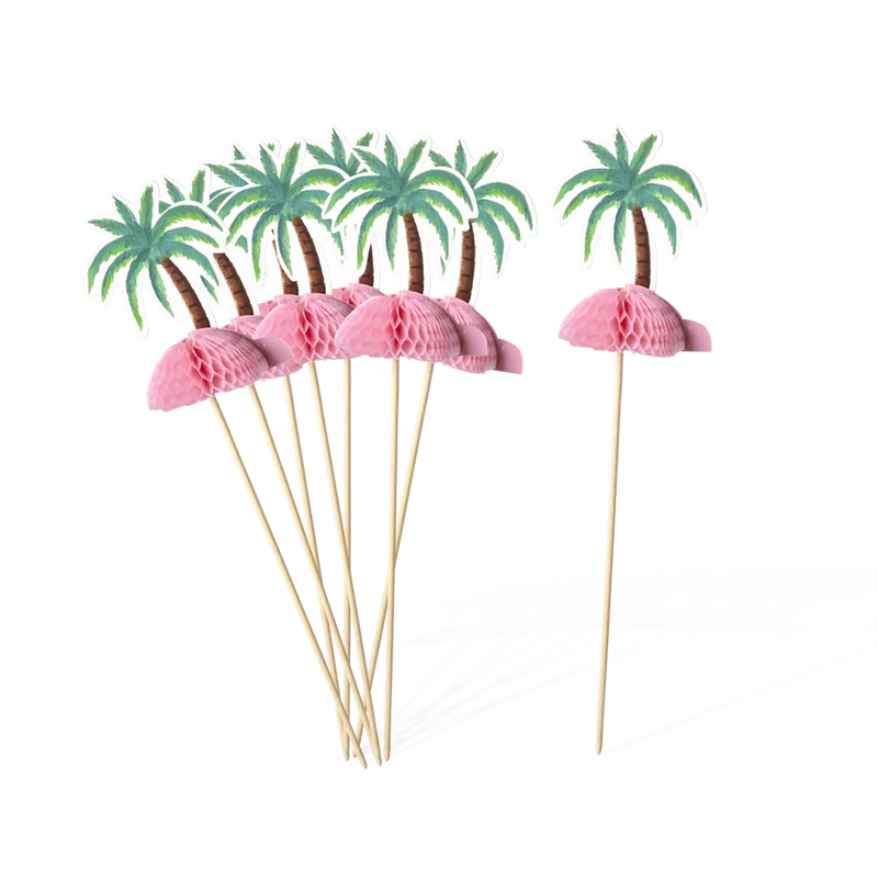 Palme Papier Party-Picker - Grün - 8er Set