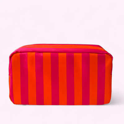 Romy Kosmetiktasche L Stripes Neon Pink Orange