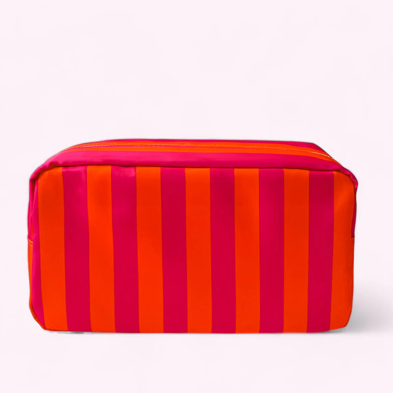 Romy Kosmetiktasche L Stripes Neon Pink Orange