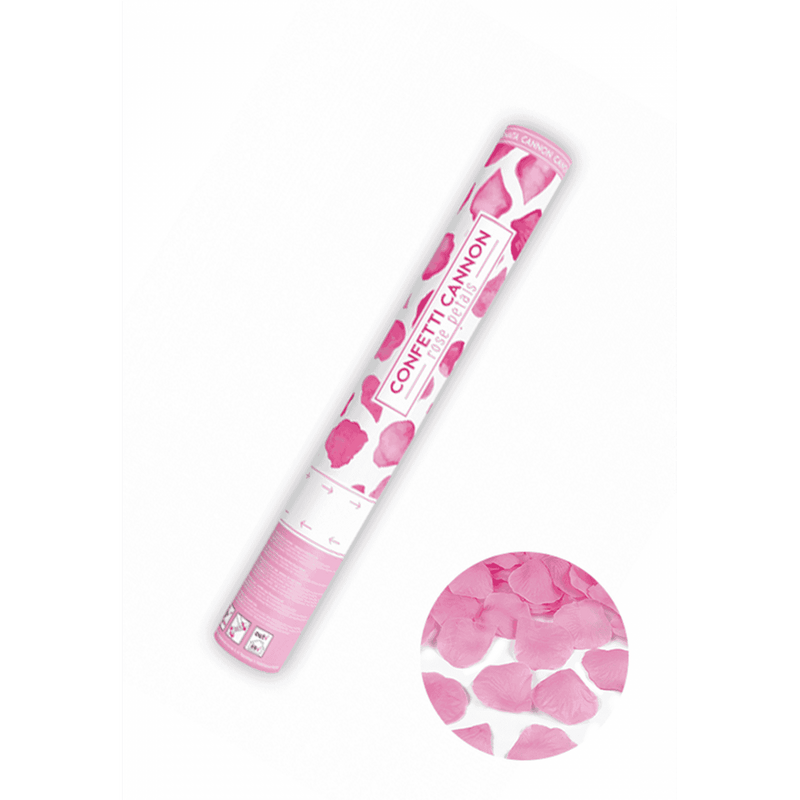 Konfettikanone - 40cm - Rosenblätter - Pink