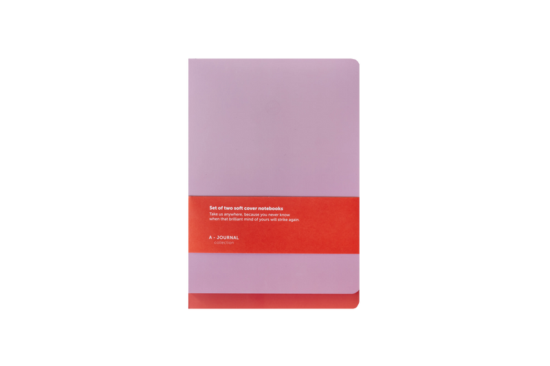 A-Journal Set of 2 Softcover Notebooks – Coral + Lilac