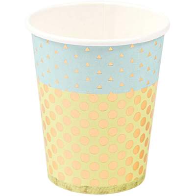 YEY! Let's Party Pappbecher Konfetti blau 200ml 12 Stück | Boutique Ballooons