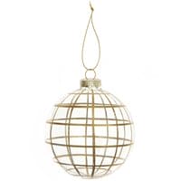 Rico Design Glaskugel Baumschmuck grafisch gold Ø 8cm